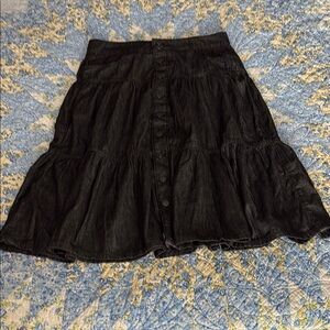 Black Button-Front Women's Skirt
